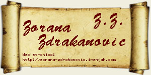 Zorana Ždrakanović vizit kartica